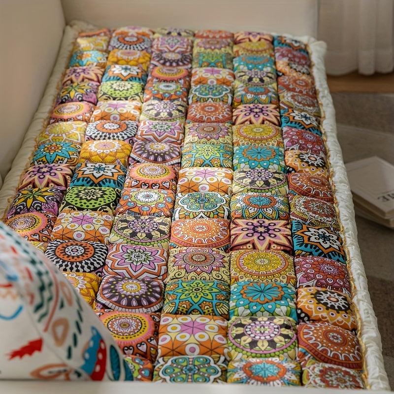 Bohemian Cushion Cover for Armless Sofa – Non-Slip, All-Season